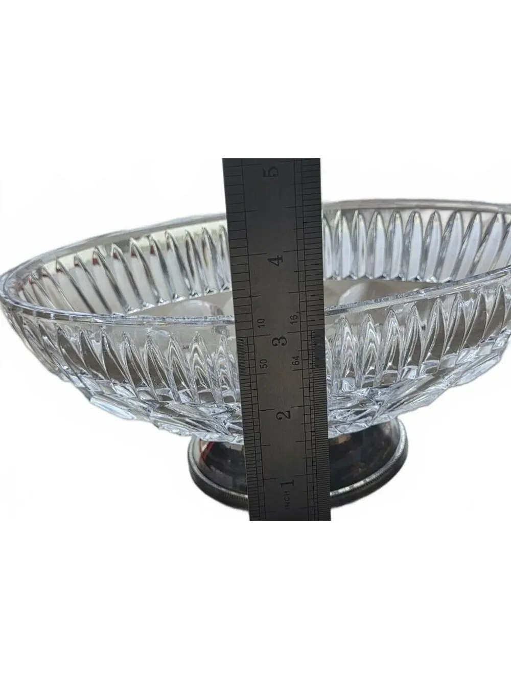 William Adams Towle Crystal Divided Relish Dish Silverplate